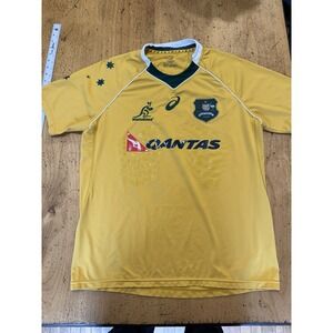 Australia Wallabies Rugby Jersey XL Asics Qantas Yellow Australia Men's
